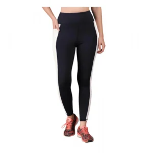 BS Women's Polyester Solid Ankle length High Waisted Tights (Navy Blue)