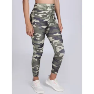 BS Women's Polyester Spandex Printed Ankle Length High Rise Slip On Tights (Grey)