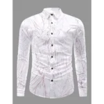 BS Men's Casual PollyCotton Textured Full Sleeve Collar Shirt (Pink)