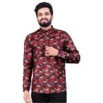 BS Men's Cotton Blended Printed Full Sleeve Shortkurta (Multicolor)