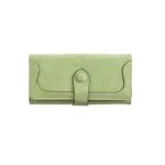 BS Women's Faux Leather Medium Snap Button Wallet (Green)