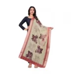 BS Women's chanderi silk Printed Dupatta (Beige, Length: 2 Mtr)