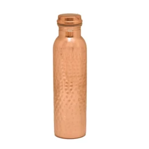 BS Copper 1 Litre Water Bottle With Lacquer Hammered Design (Rose Gold)