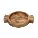 BS Handmade Wooden Serving Platter With Double Handle (Brown)