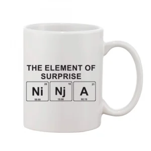 BS Printed Ceramic Coffee Mug - 1 Pieces, White, 11oz