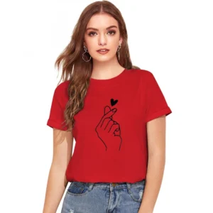 BS Women's Cotton Western Wear T Shirt (Red)
