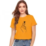 BS Women's Cotton Western Wear T Shirt (Yellow)