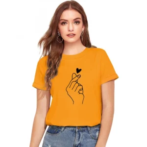 BS Women's Cotton Western Wear T Shirt (Yellow)