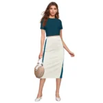 BS Women's Knitting stretchable Solid Round Neck Cap Sleeve Top (Morpich)