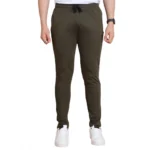 BS Men's Casual Cotton Striped Full Length Track Pant (olive)
