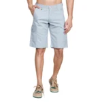 BS Men's Casual Cotton Solid Knee Length Cargo Shorts (Grey)