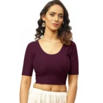 BS Pack Of_2 Women's Hosiery Short Sleeves Round Neck Non-Padded Blouse (Purple)