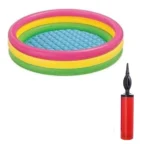 BS Plastic Bath Tub With Pump 3 Ft Round For Kids (Multicolor )